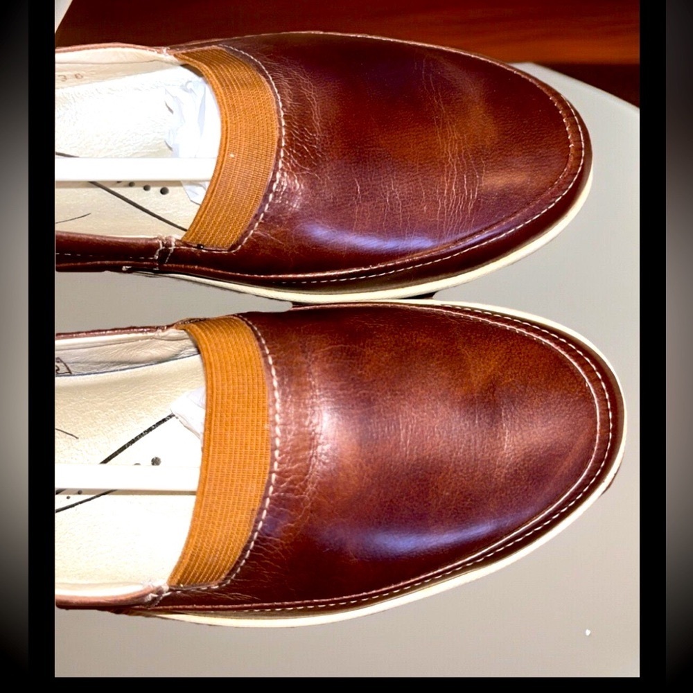 Josef Seibel Full Grain Leather Closed Toe Slip On Loafers Shoes W/Elastic Band - Picture 8 of 15